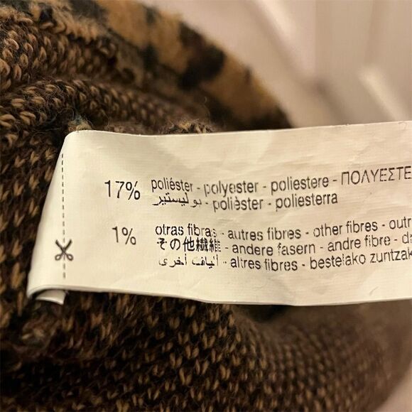 Zara Trafaluc Women's Leopard Print Pullover Sweater Size L Mobwife Tie Detail - Picture 5 of 6
